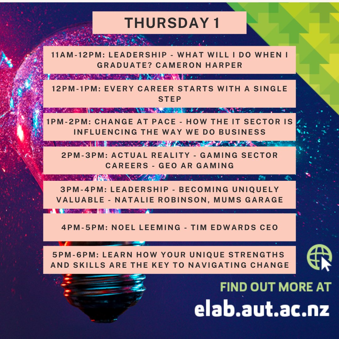 It's another 🎇 BIG 🎇 day of Employability Matters Week with speakers from the finance, gaming, entrepreneurship and business sectors.

Book now 👉 bit.ly/AUTEMS2
