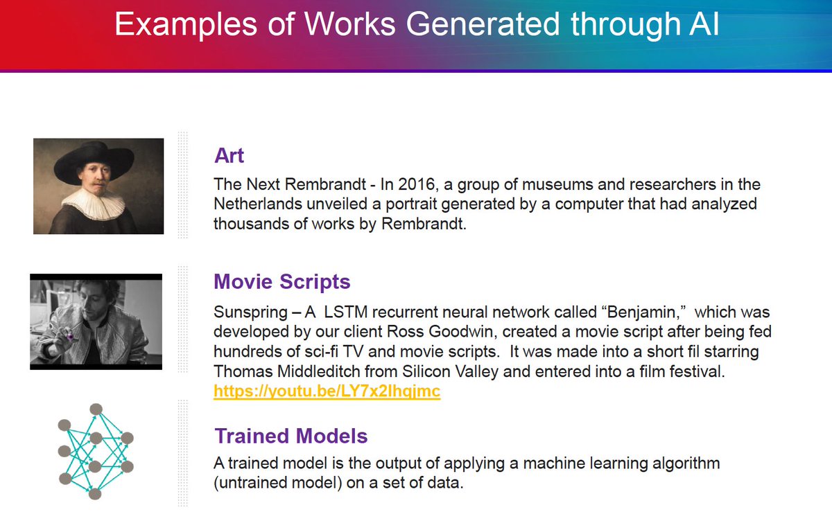 So... the machines are now artists and screenwriters... 😱 This discussion has taken quite the turn! Fascinating. (BTW, the movie clip we watched is awesome it's so strange) #IPFall2020 #riseofthemachines #AI #ArtificialIntelligence