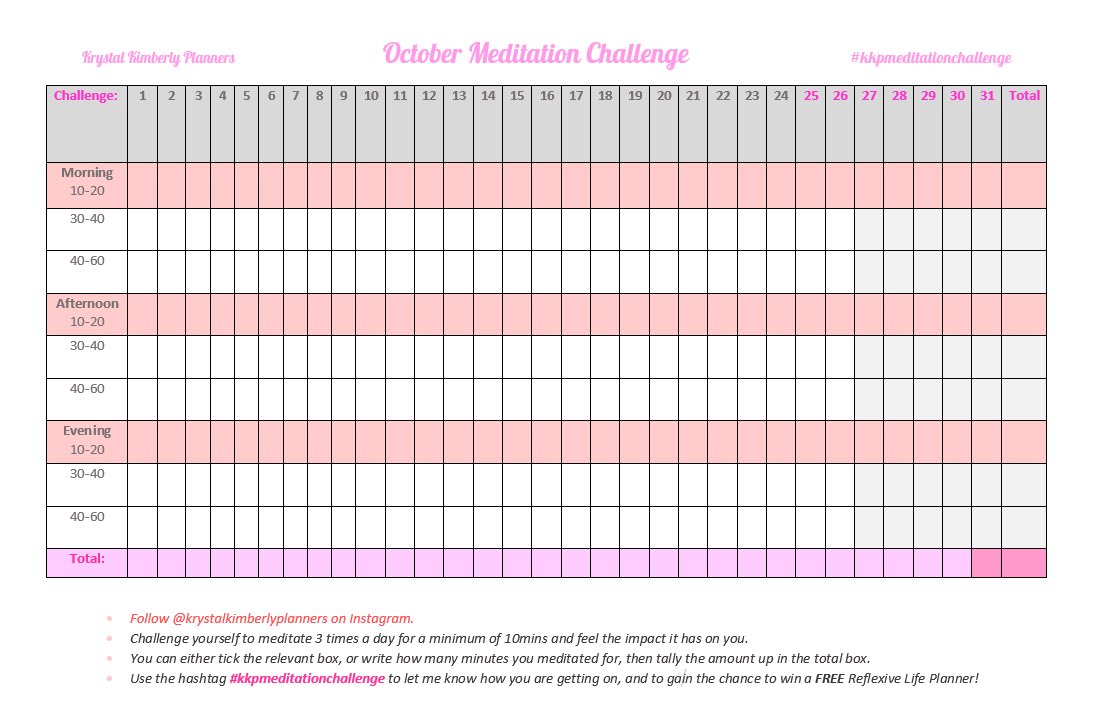 kkconsultancy_'s tweet photo. 🧘🏾‍♂️ Join me on my 31 Day Meditation Challenge for the month of October. Let’s start living at our natural pace..🍃 

Download your FREE Meditation chart here: https://t.co/09qXBAbkii https://t.co/rDZchd4BnB