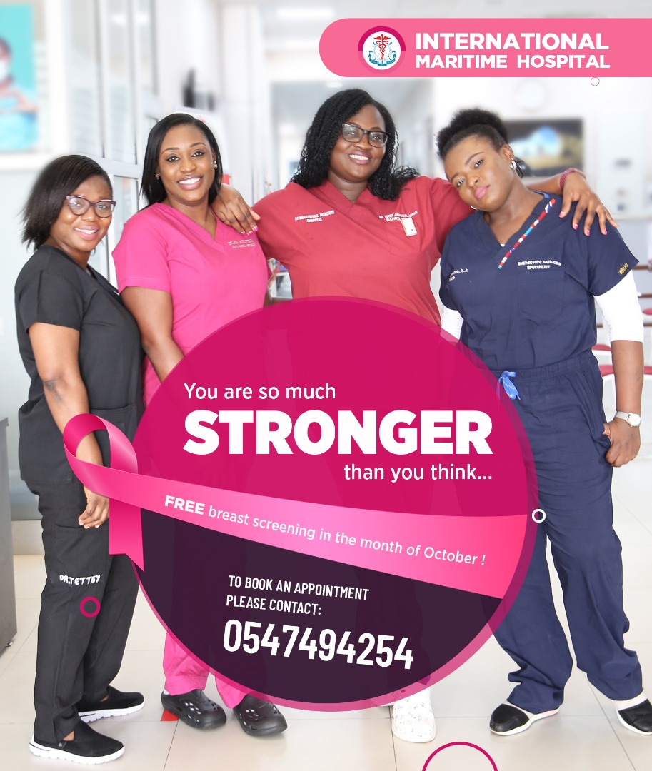 InfiniteHealthS's tweet photo. International Maritime Hospital is offerring free Breast Cancer screening services in the month of October.

See the flyers for details

#breastcancer 
#BreastCancerAwarenessMonth 
#breastcancerfree https://t.co/cfQCC0mwgz