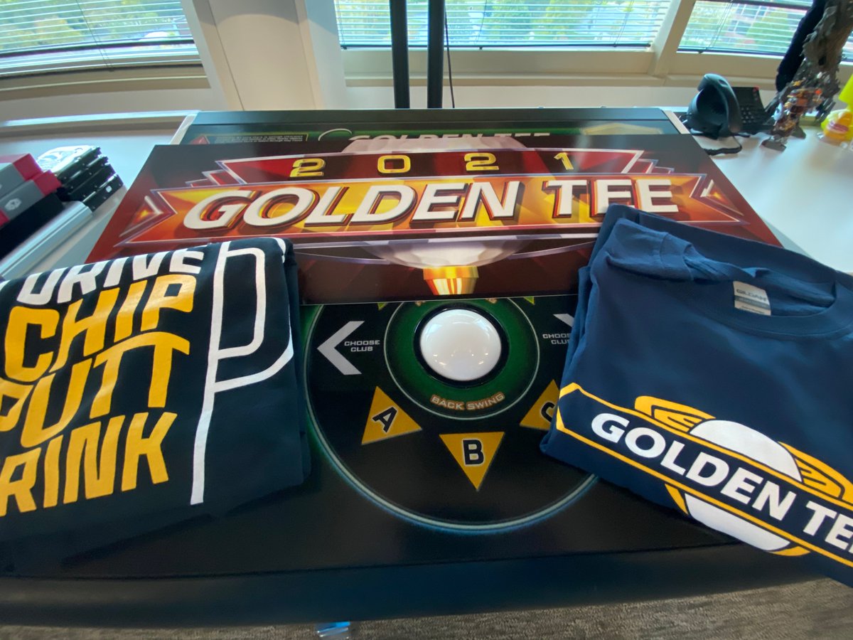 GoldenTee's tweet photo. Giveaway Alert! The new 2021 Golden Tee Marquee and a GT swag bag are up for grabs for today's giveaway! The rules below!

How To Enter:
1️⃣Like to this post
2️⃣Follow our Page
3️⃣Tag a friend in the comments

On Monday afternoon we will select one lucky winner! https://t.co/gdm0qI8wee