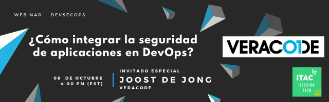 ITAC SessionTech lo invita al Webinar 🔒 ¿Cómo integrar la seguridad de aplicaciones en DevOps? - Invitado especial VERACODE mailchi.mp/itac/cmo-integ…