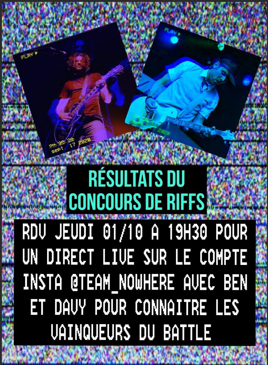 emydreamstattoo's tweet photo. Demain en direct sur la page instagram @ team_nowhere !!!
πΈππ
#nowhererockbattle #teamnowhere #teamnowhere2020 #TN #TN2020 #guitare #guitariste #rock #metal #punk #pop #music #musique #riff #concours #france https://t.co/iWxVu9Ymul