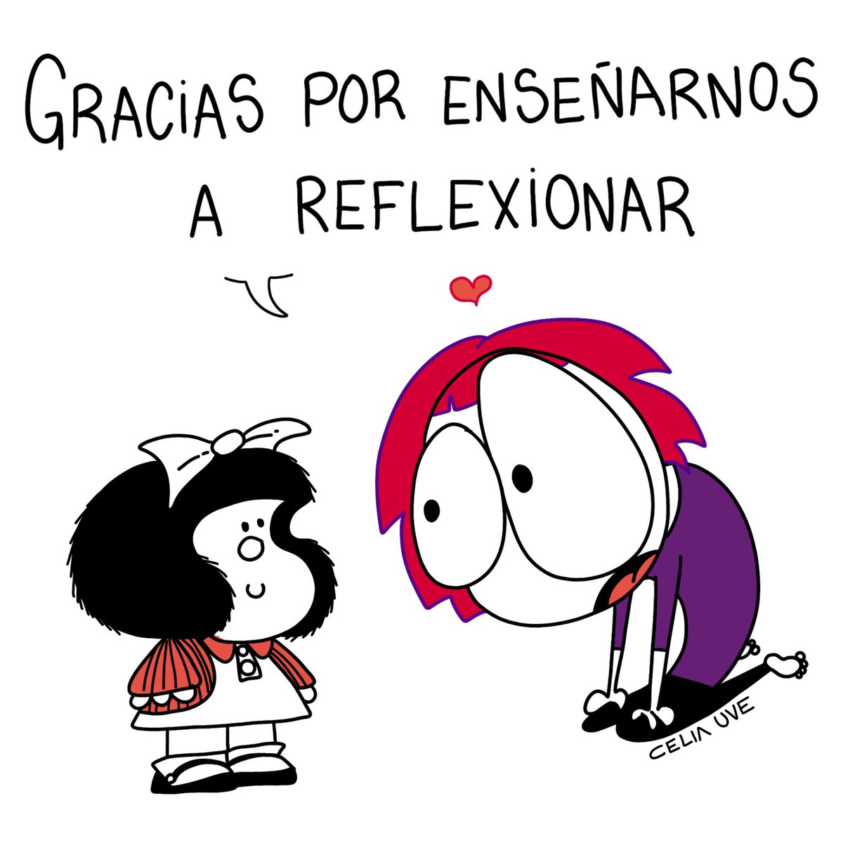 celiauve's tweet photo. Gracias Quino. #Quino #Mafalda #GraciasQuino https://t.co/os9NqODQf6