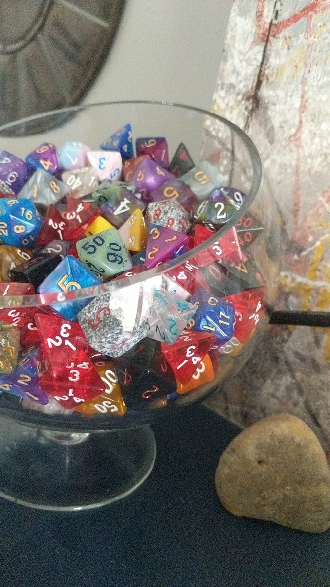 SNikolejsin's tweet photo. Went stress shopping this week!! New dice ❤️  Can't wait for the @WyrmwoodGaming KS dice to come too!! #WyrmwoodWednesday https://t.co/CfgPxRNws7
