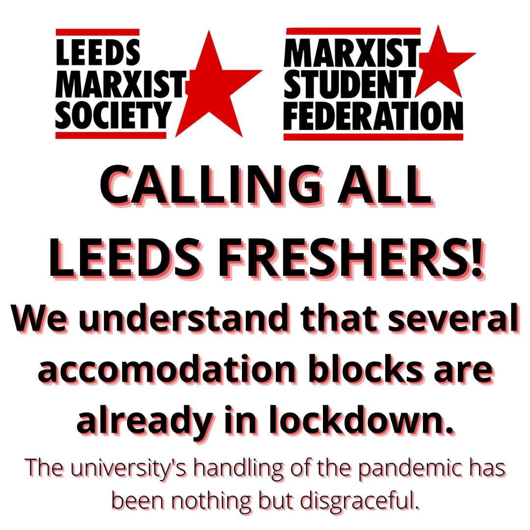 leedsmarxists's tweet photo. STATEMENT ON STUDENT ACCOMMODATION LOCKDOWNS
The University's handling of the pandemic has been nothing but disgraceful. Despite the repeated warnings, students are being forced to pay the price for the rise in cases. We fully support the calls for a rent strike #leedslockdown https://t.co/tPuRG0M9mg
