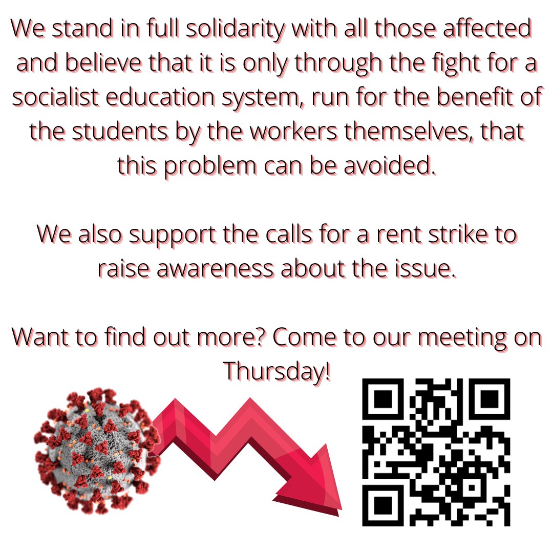 leedsmarxists's tweet photo. STATEMENT ON STUDENT ACCOMMODATION LOCKDOWNS
The University's handling of the pandemic has been nothing but disgraceful. Despite the repeated warnings, students are being forced to pay the price for the rise in cases. We fully support the calls for a rent strike #leedslockdown https://t.co/tPuRG0M9mg