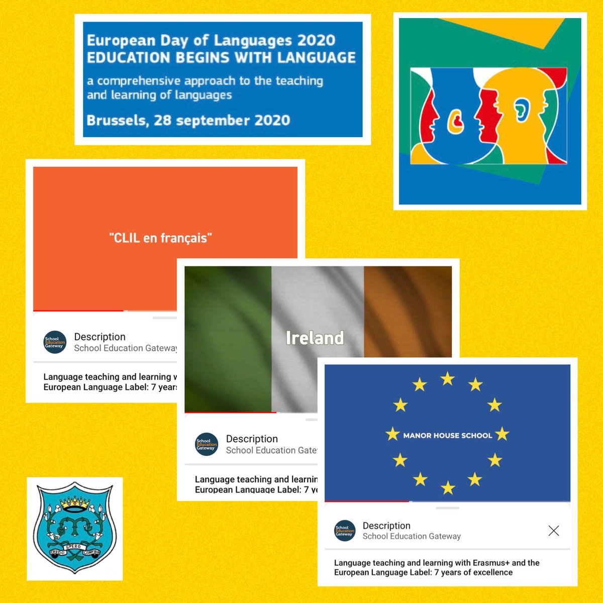 ManorHseRaheny's tweet photo. We are very honoured that our #CLILenfrançais project was chosen to represent Ireland at #EuropeanDayofLanguages2020 online conference.Our clip starts at 10:50 https://t.co/aGRHyOrlMZ
Thanks @Leargas for the honour & Ms Kelly&Mr Montgomery for all the work!
#EDLangs #ErasmusPlus https://t.co/cFTLyS8S6Q