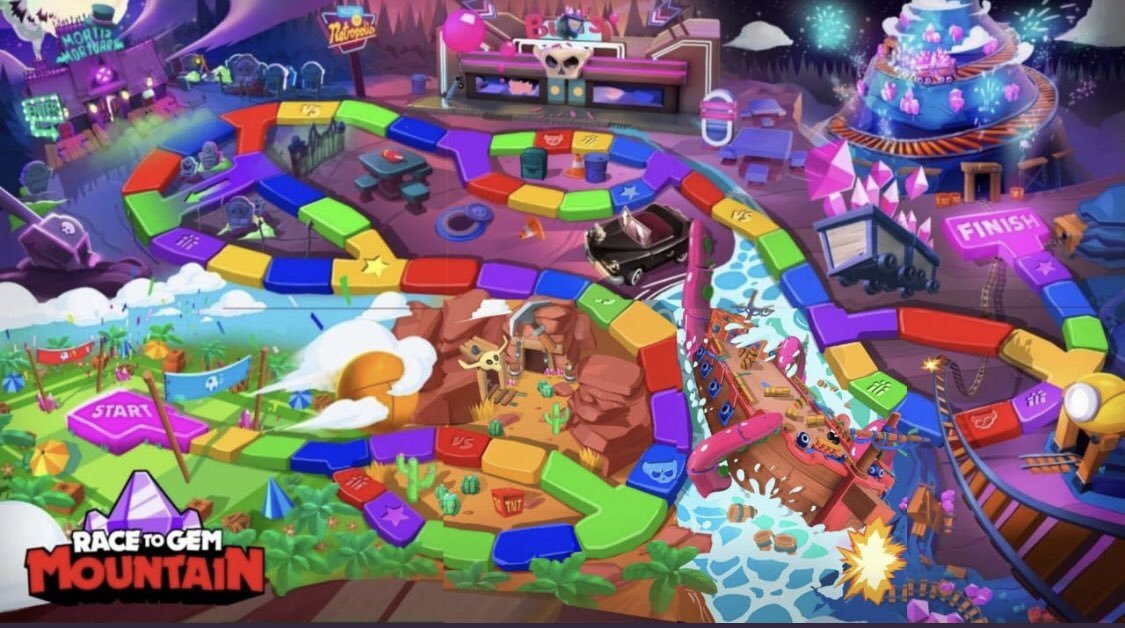 Race to gem
Mountain

🤔