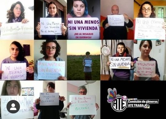 Con mis compañeras de la comision de genero de <a href="/atetrabajo/">ATE Trabajo</a> nos sumamos a la campaña Ni una menos Sin Vivienda. Y vos? Te sumas?
#NiDesalojoNiRepresionEnGuernica