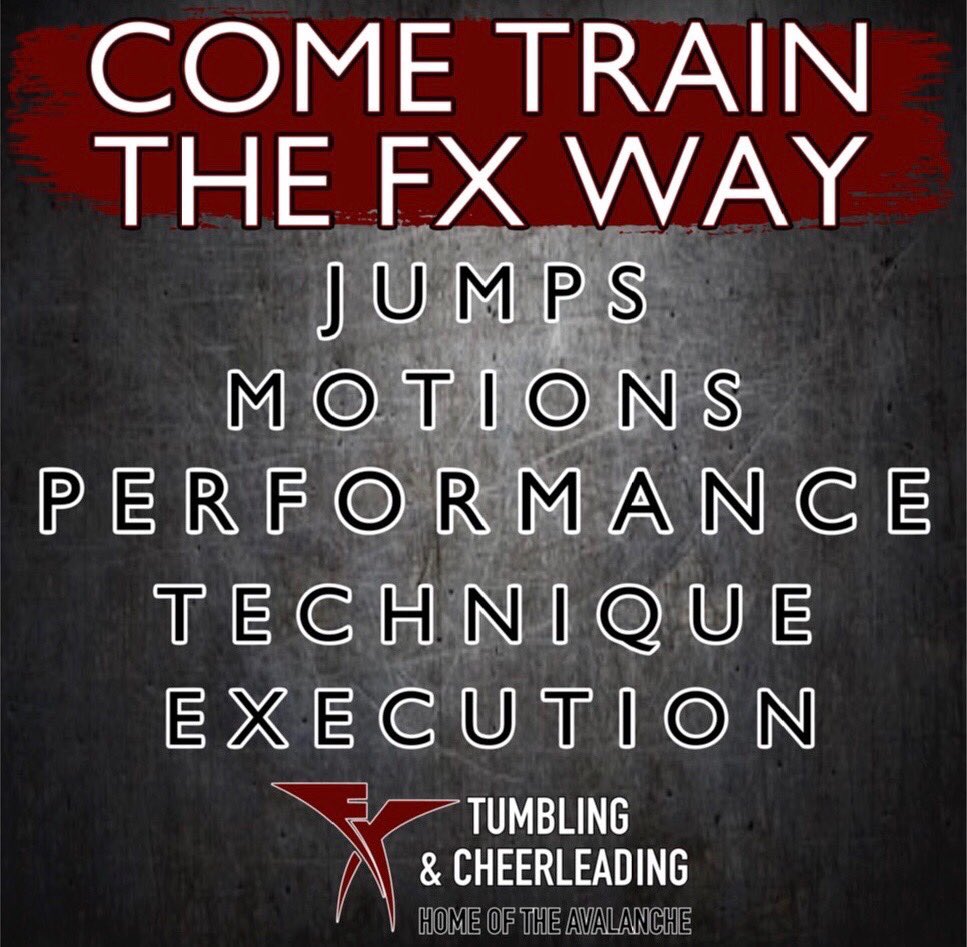fx_cheer's tweet photo. ONLY 5 MONTHS TILL TRYOUT SEASON! Train with us and be ready! Call today or come by to sign up for you spot in our cheer training program! ๐คโ๏ธ๐ค #cheertraining #cheerfx #1FA2EIM https://t.co/2N4WSGFH2i