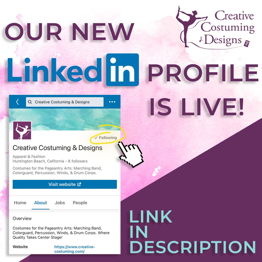 We have JUST launched our #LinkedIn profile! We will be interacting and posting so please give us a follow! The link is linkedin.com/company/creati… or just typed our name on the search bar. 🧑🏽‍💻👍🏼
•
•
•
 #wgasc #wgi #colorguard #spin #dance #music #networking #championship  #costume