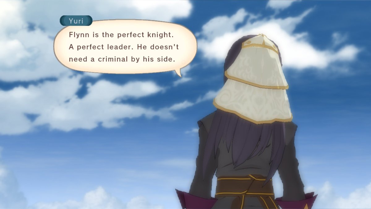 yuri thinks hes not worth being cherished by flynn because he thinks flynn deserves someone betterbut you can tell just from the way flynn acts in this game that flynn considers him irreplaceableholy shit this broke my heart so bad  #TalesofVesperia