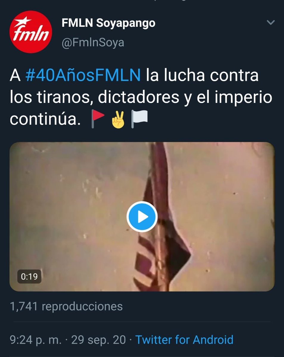 NetoSanabria's tweet photo. A 40 años el @FMLNoficial sigue queriendo engañar al pueblo con un discurso anacrónico. Hablan de luchar contra tiranos y dictadores, pero aplauden a Maduro y a Daniel Ortega. Hablan del "imperio", pero les mandaron millones de compatriotas para recibir sus remesas. ¡Hipócritas! https://t.co/6vvYkDge3r