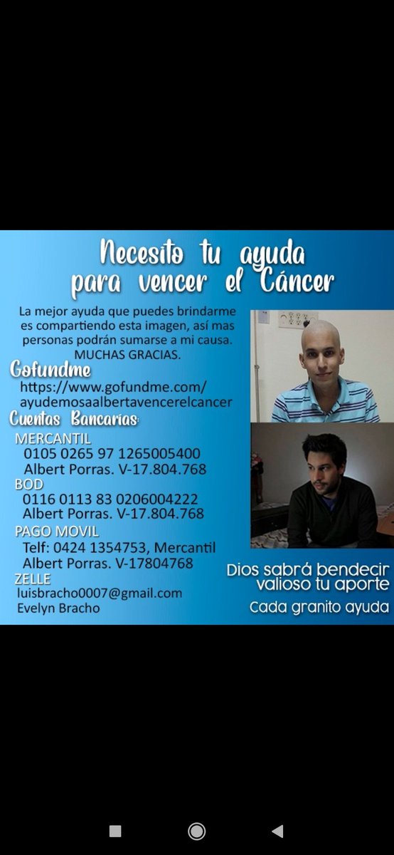 El necesita nuestra ayuda granito a granito 💙🙏 Gracias Dios se los recompensará 🙏