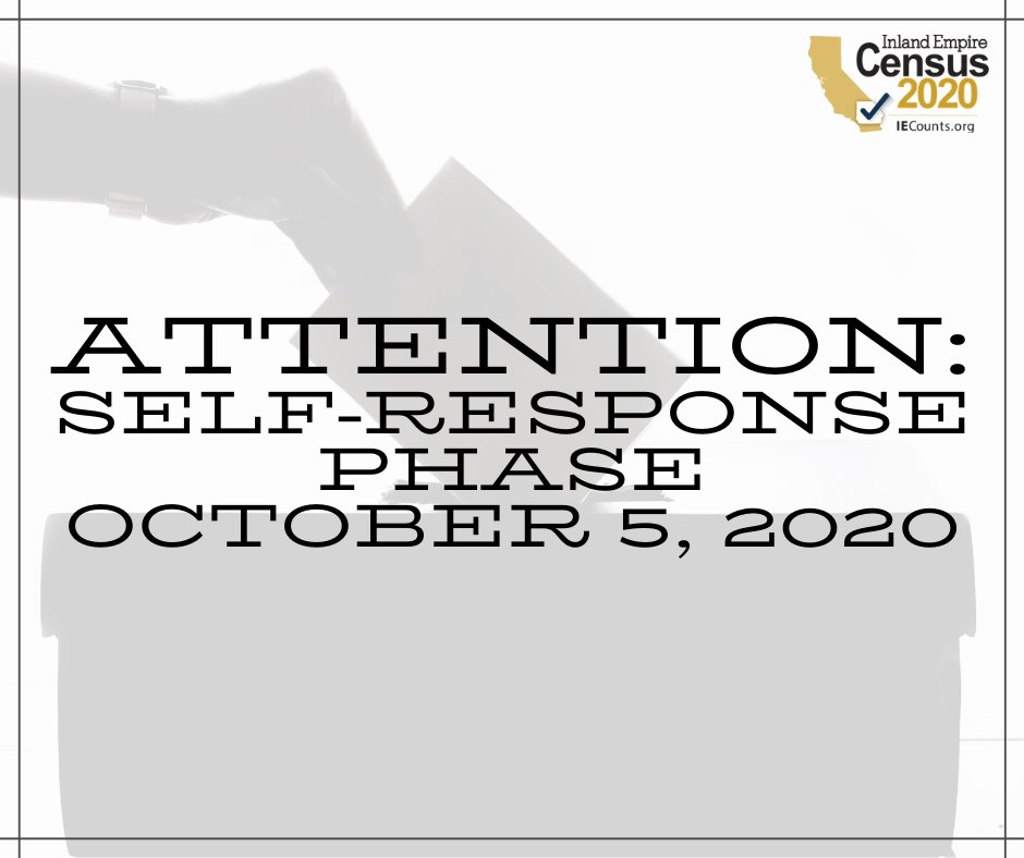 The Census Bureau is now scheduled to complete their work by October 5, 2020.
But Don’t delay! Fill out your form today at my2020census.gov, by calling 844-330-2020 or by mail. #IECounts #2020Census #Census #HasmeContar #CountMeIn