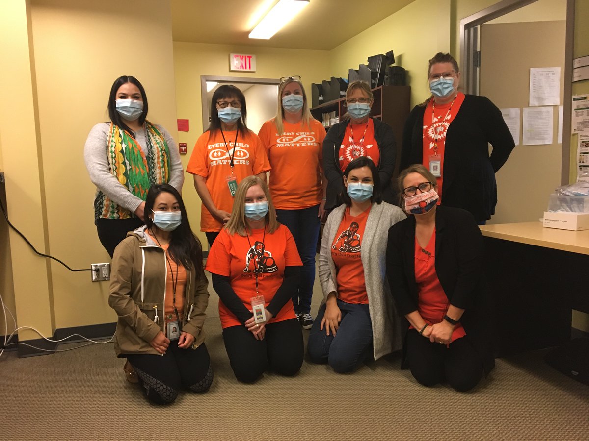 SaskHealth's tweet photo. The SHA supports #OrangeShirtDay2020 to commemorate the residential school experience of survivors &amp; their families. #Reconciliation https://t.co/OlAGjmIg3X