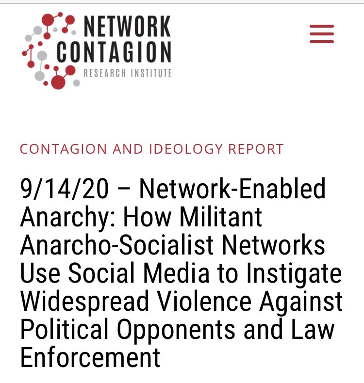 7. No left-wing violenceClaim: Trump alleged that violent riots are driven by left-wing groups, such as Antifa.Check: “Misleading” by  @nytimesTruth: Beyond the obvious images and video of Antifa et al, recent research also makes Trump’s point clear:  https://ncri.io/reports/network-enabled-anarchy/