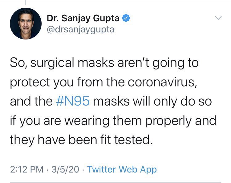 6. Efficacy of masksI’ve had to repeat myself, over and over, on this one. Biden alleged that Trump didn’t do enough early on to support mask wearing.The reality is that we had no idea whether masks would help. Here’s  @CNN in March.  @drsanjaygupta even did a thread.