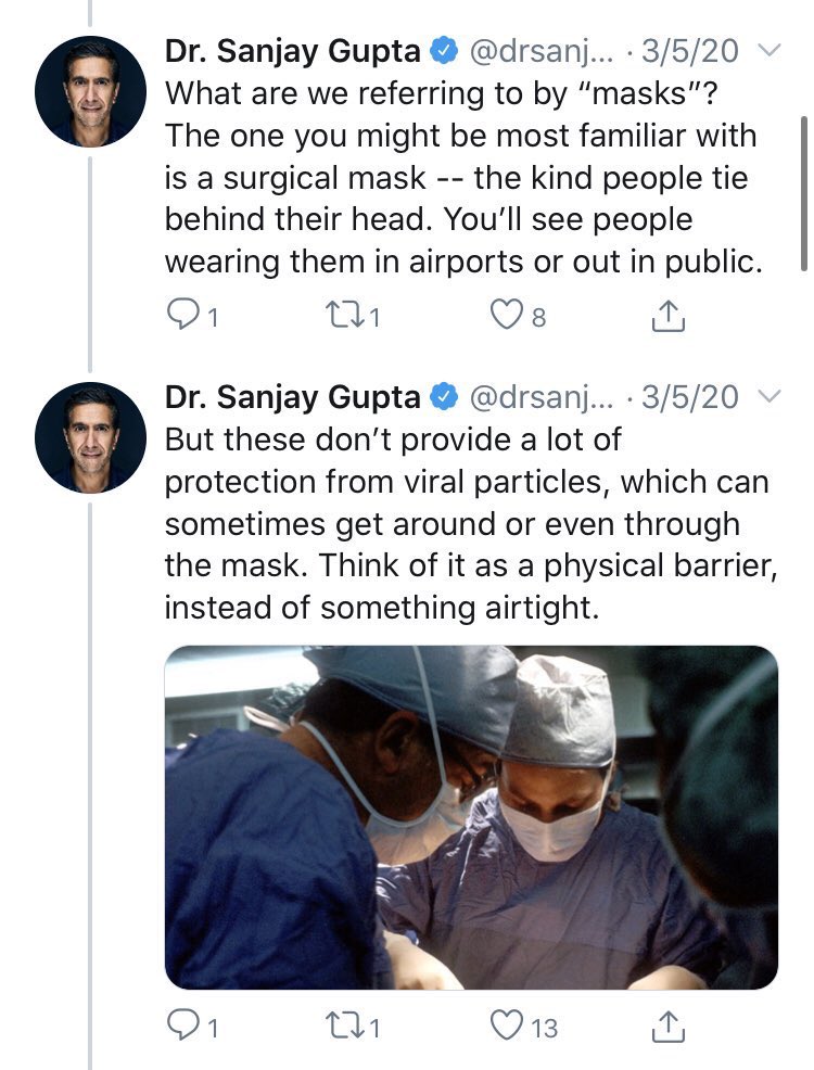 6. Efficacy of masksI’ve had to repeat myself, over and over, on this one. Biden alleged that Trump didn’t do enough early on to support mask wearing.The reality is that we had no idea whether masks would help. Here’s  @CNN in March.  @drsanjaygupta even did a thread.