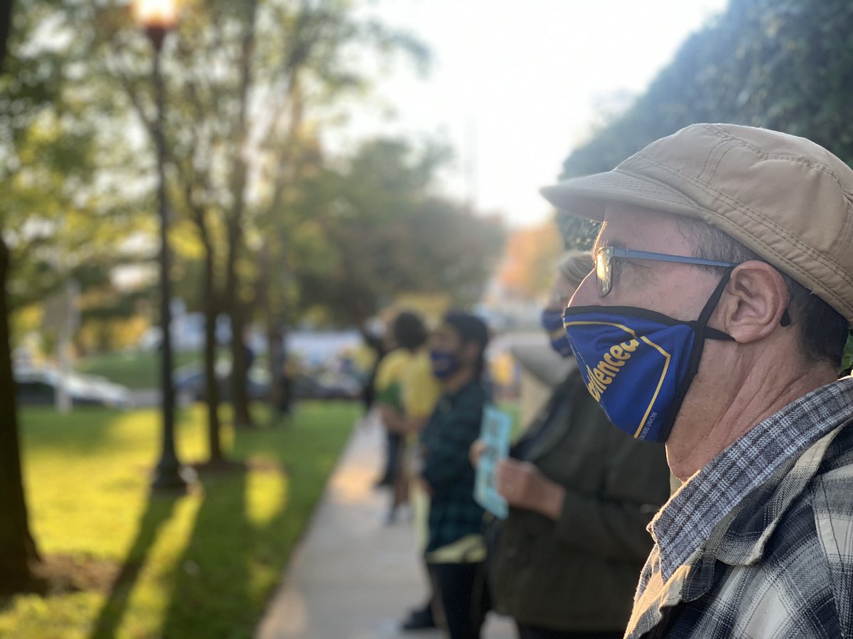ImTreWard's tweet photo. RIGHT NOW: The event’s slogan is #SafeNotSilenced. Parents, teachers and participants have marked their locations to hold a social-distanced rally. Organizers will begin speaking in a few minutes. @wbaltv11 https://t.co/PXw68YE3GK