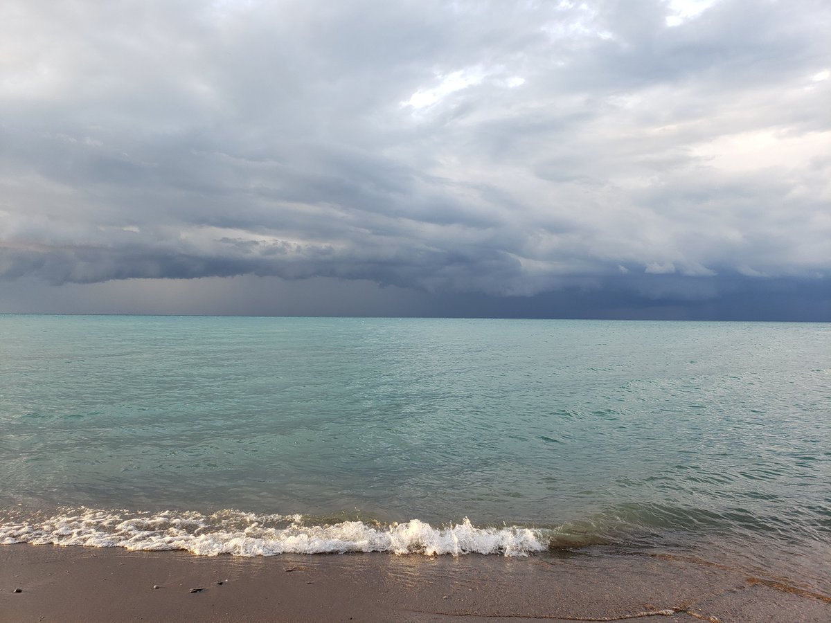 Storm rolling in over #LakeHuron tonight.