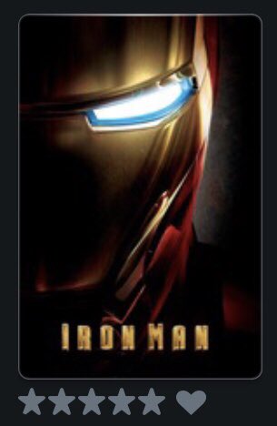 Iron man 1 = 5 stars