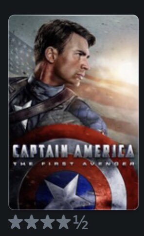 Captain America 1 = 4.5 stars