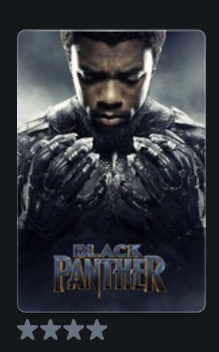Black Panther = 4 stars