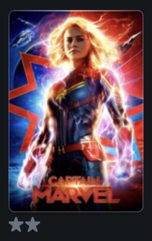 Captain Marvel = 2 stars