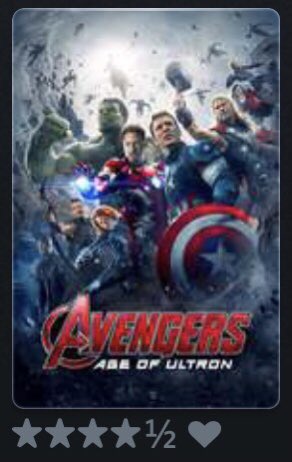 Avengers 2 = 4.5 stars