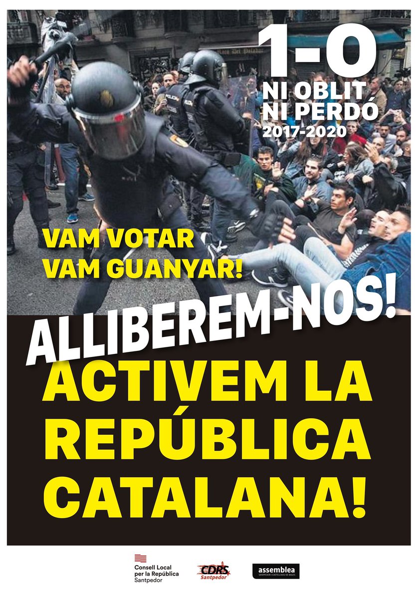 CDRSantpedor's tweet photo. 1-O ni oblit ni perdó! Visca la República Catalana!✊🏻 https://t.co/7iFfXhkfAL