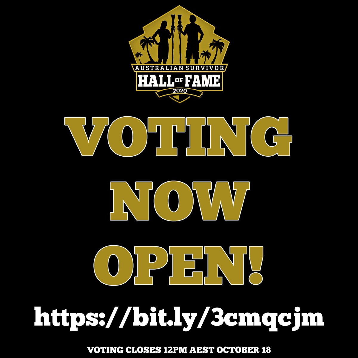 AUSurvivorHOF's tweet photo. Voting for the 2020 Australian Survivor Hall Of Fame is now open!

To vote, simply head to the below link

https://t.co/JWegGNxhpG

Voting closes October 18th

#AUSurvivorHOF #SurvivorAU #Survivor #HallOfFame @Survivor_AU https://t.co/UTmccfJ4df