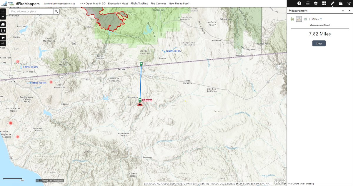 pjdohertygis's tweet photo. Fire in Mexico is approximately 7-8 miles south of the border and, based on satellite detections, it is located between Ejido Nueva Colonia Hindú and Valle de Las Palmas. - #UnknownFire
Map Link: https://t.co/nspC9nirYQ
Source: @SDCountyFires
#FireMappers https://t.co/IFoUU2Mmss