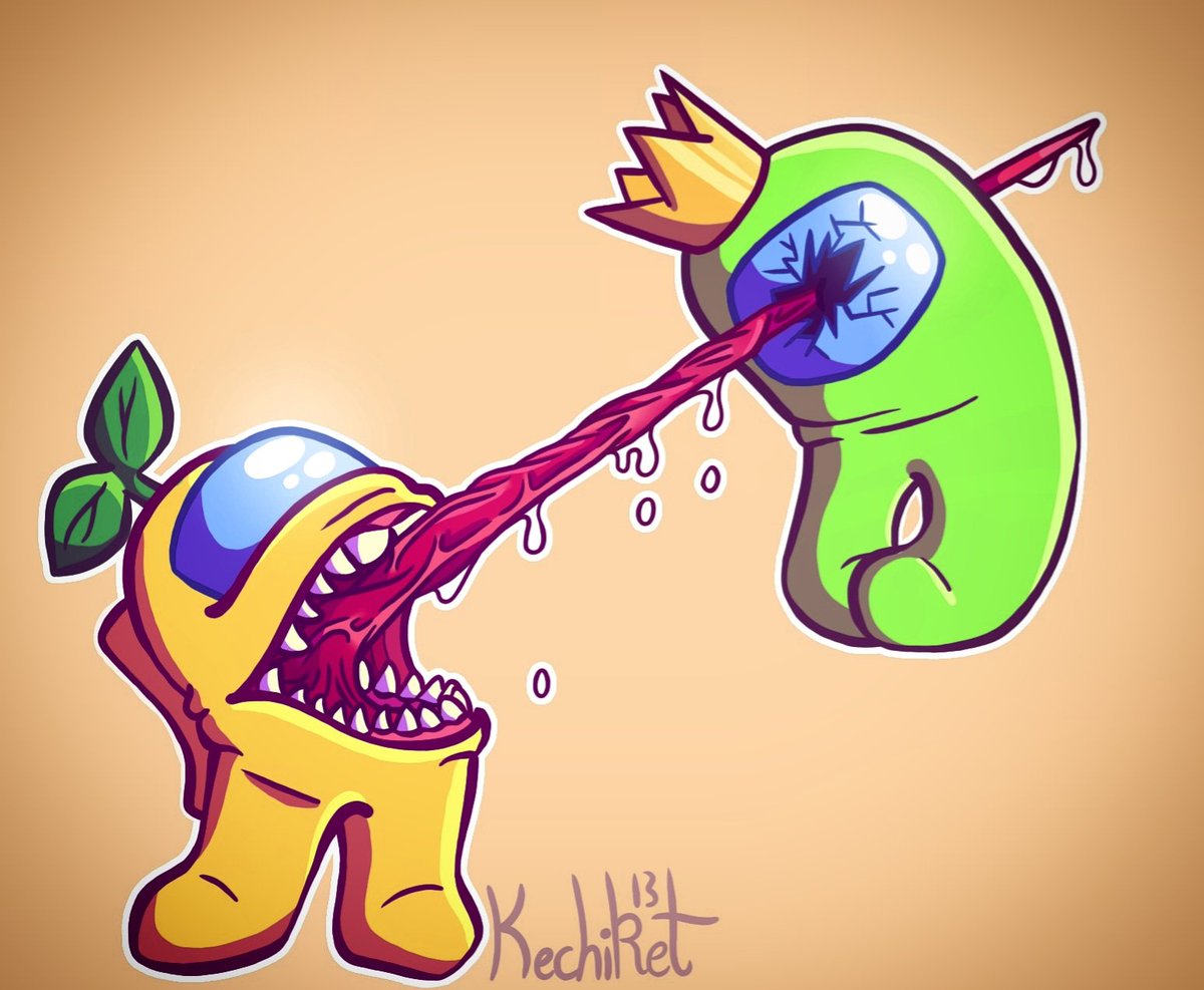 K_E_H_C's tweet photo. Yellow was sus! I knew it!! #art #digitalart #drawing #fanart #doodle #artist #krita #artistontwitter #gaming #gameart #amongus #amongusfanart https://t.co/sj3VG0iBDQ