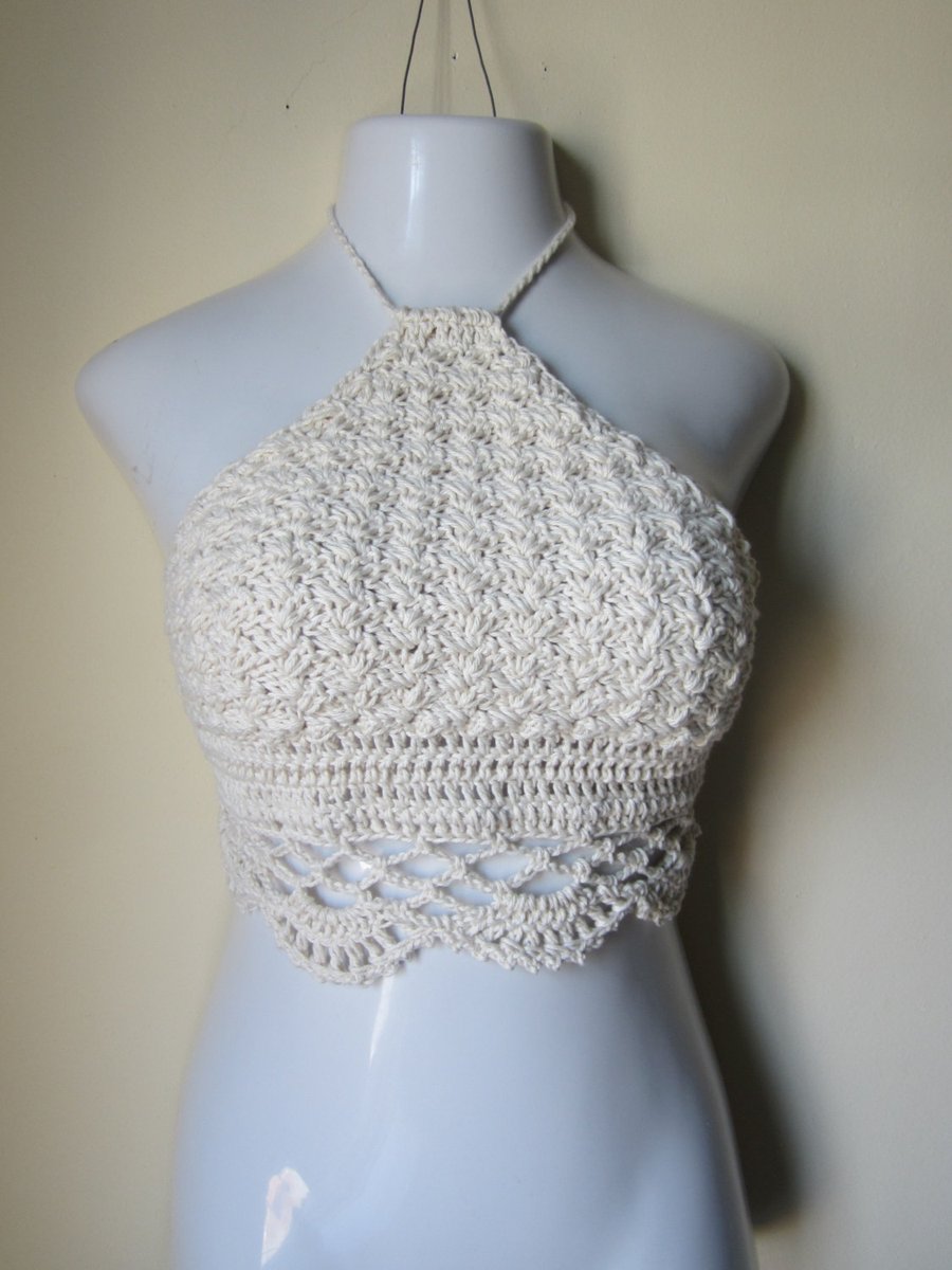 edm crochet bikini top crochet halter top crochet crop top festival clothing boho crochet top Crochet hippie top Crochet festival top