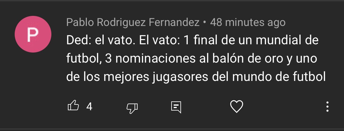 dedreviil's tweet photo. No había visto tanta generación de cristal hasta hoy jajajaj se enojaron por que le dije “vato” a Kun Agüero... o sea literal nada malo hahaha solo eso. Si se quien es... no sigo fútbol y tal vez por eso no me emocionaría... lo veo como otro streamer más y ya... perdon? 😂 https://t.co/WCTY3ns7Wa
