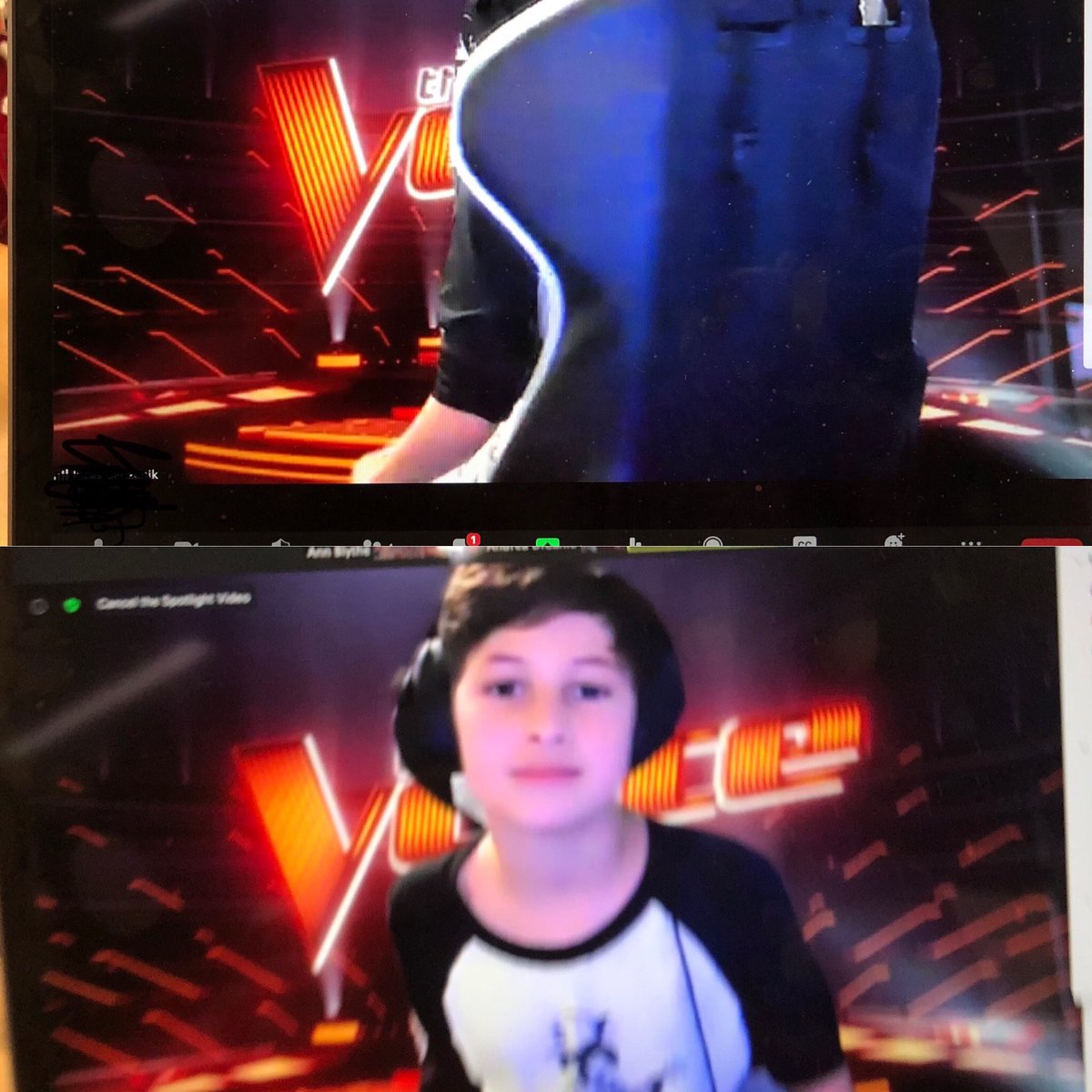 ablythe109's tweet photo. When a student changes the background and you find yourself on The Voice! 😂 Glad I had the right “song” for science! ⁦@109Shepard⁩ #7red https://t.co/keQXRLprDt