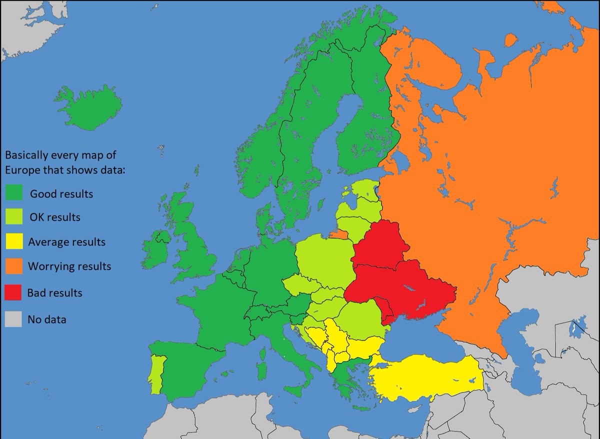 Basically every data map of Europe