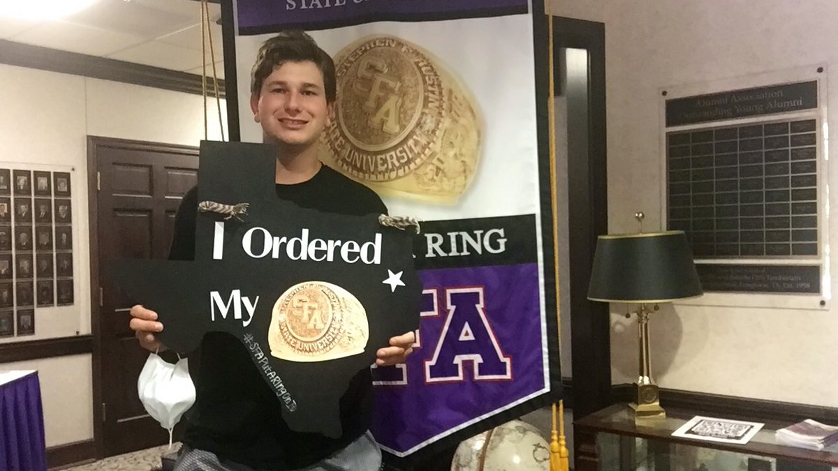 sfa_alumni's tweet photo. We had a blast at Day 3️⃣ of #SFARingWeek!

We will be back tomorrow!

For those looking for SFA Ring answers, join us for a Zoom meeting at 9 a.m., 11 a.m., 1 p.m. or 3 p.m. by visiting https://t.co/eNyOiOIiSr.

For event details, visit https://t.co/SAVbuuveaD.

#LumberjackPride https://t.co/LKq8cmaqnd