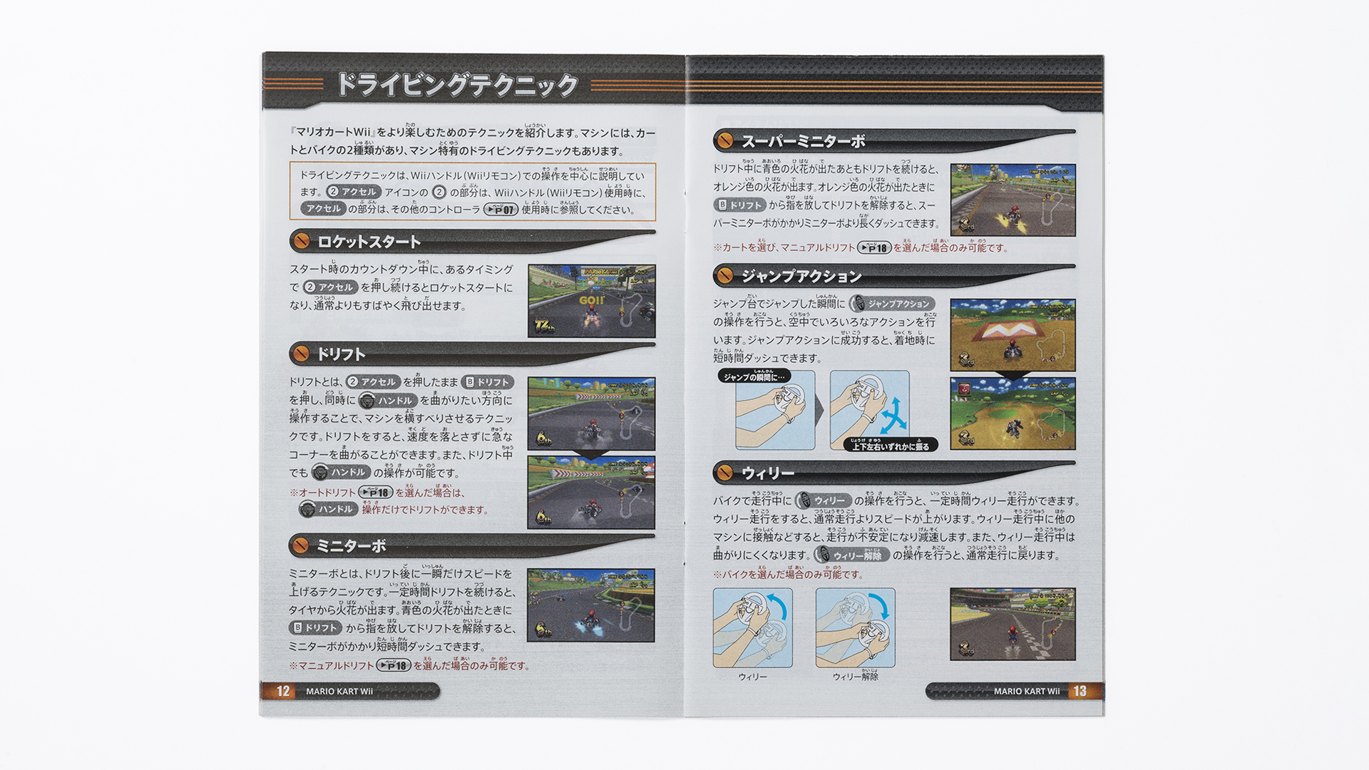 スーパーマリオブラザーズ35周年 08年 取扱説明書より Wiiリモコンを振る ジャンプアクション や バイク走行中の ウィリー 新アイテムの きょだいキノコ や カミナリぐも など シリーズ初の要素もいろいろありました 思い出マリオ スーパーマリオブラザーズ35周年 08年 取扱説明書より Wiiリモコンを振る ジャンプアクション や バイク走行中の ウィリー 新アイテムの きょだいキノコ や カミナリぐも など シリーズ初の要素もいろいろありました 思い出マリオ