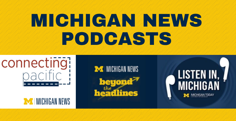 UMichiganNews's tweet photo. Happy #PodcastDay!

DYK: Michigan News produces THREE podcasts?

#ListenInMichigan from #MichiganToday, hosted by @debholdship

#MichiganNewsBeyondTheHeadlines with @mike_umich

#ConnectingPacific with @debingsu

All three are available at https://t.co/8HtcJ1KyDP https://t.co/LWNrOu8JTo