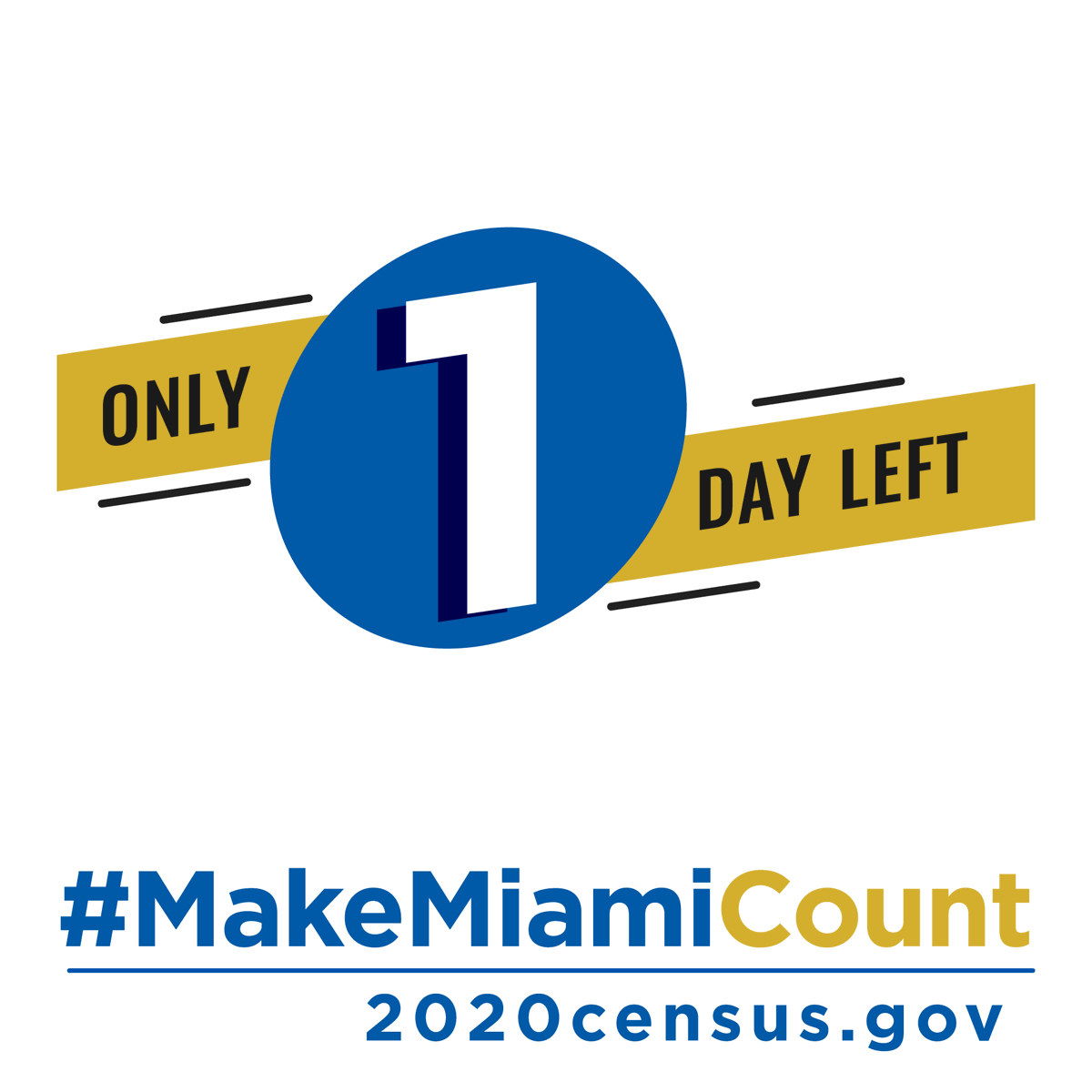 CityofMiami's tweet photo. Hey, Miami! The deadline to complete your 2020 Census form has been extended to tomorrow - October 15, so take 5 minutes to today to #MakeMiamiCount. Visit https://t.co/TxGI5uBv05 to get started. https://t.co/Nm9PQjElUE