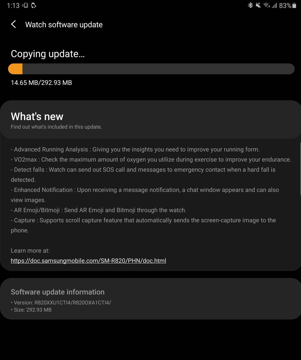 devinbltn's tweet image. Lots of updates. Now the @SamsungNL Galaxy Watch Active 2 is getting a major updatr. #GalaxyWatch #Galaxy #samsung #Tizen