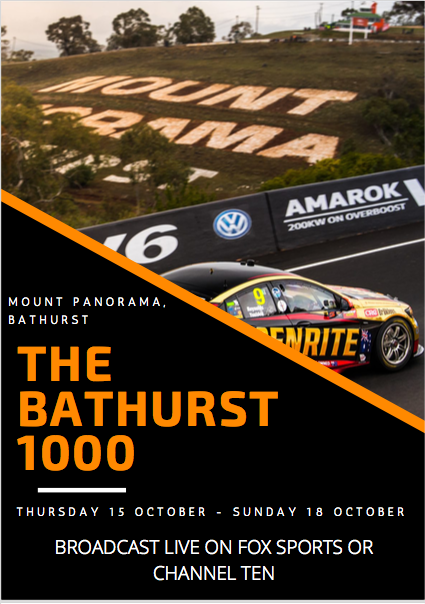 ChloeHaberecht's tweet image. Due to the changes in this years Bathurst 1000 Spectator limit, #COM112 prompted me to create this digital poster to inform viewers of the key information of how they will be able to still watch the great race