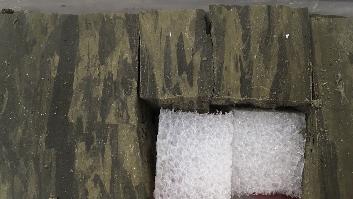 IodpKcc's tweet photo. Bioturbated claystone with microfaults in the Cretaceous interval of Site U1513, #IODP #EXP369, in the west off Australia. To be sampled for Kanazawa University. https://t.co/ZSCrDJ7nK8