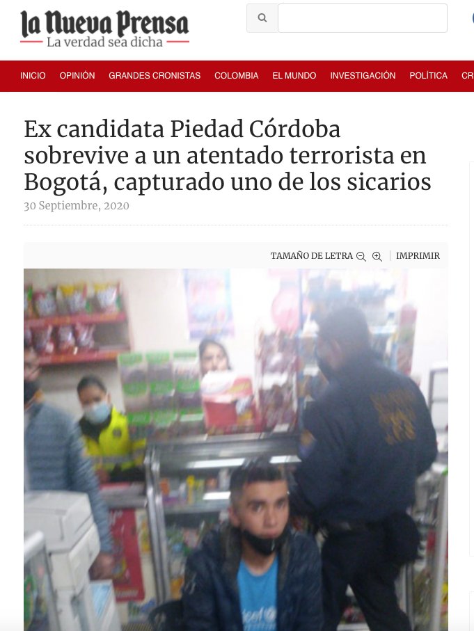 JulianFMartinez's tweet photo. La escolta de @piedadcordoba reaccionó con sus armas, persiguió hasta la localidad de Bosa al Volkswagen Jetta desde el que se lanzó el ataque y logró capturar a uno de los agresores https://t.co/2zDwtloIs6 https://t.co/hR6MDEY9zB