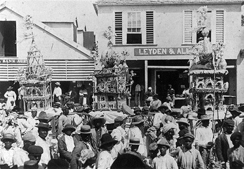 HussayHussay is an observance of the martyrdom of the Prophet Mohamed’s grandson Hussein as well as some of the early followers. In Jamaica, it adopted many Hindu practices because the Hindus were very involved in helping the Muslims to memorialize the Prophet’s grandson.