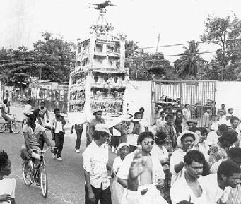 HussayHussay is an observance of the martyrdom of the Prophet Mohamed’s grandson Hussein as well as some of the early followers. In Jamaica, it adopted many Hindu practices because the Hindus were very involved in helping the Muslims to memorialize the Prophet’s grandson.