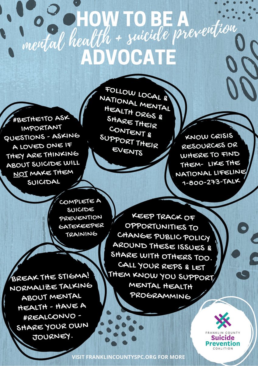 #SuicidePreventionMonth might be coming to an end this evening, but we believe this work is important all year long. You do not have to be an expert to make a real difference. Check out these tips on how you can be a #MentalHealth & #SuicidePrevention advocate. 🤝 #SPM20